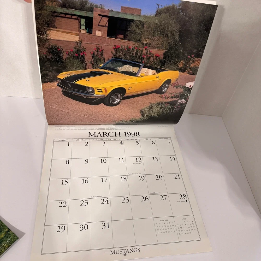 Vintage Ford Mustang Wall Calendar Lot 1998 2003 Classic Muscle Car Photography